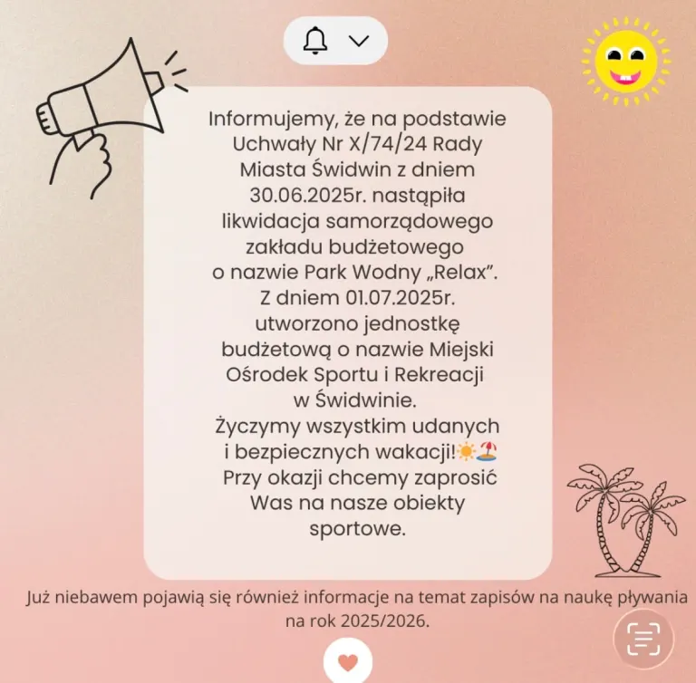 Zmiany w Parku Wodnym „Relax”