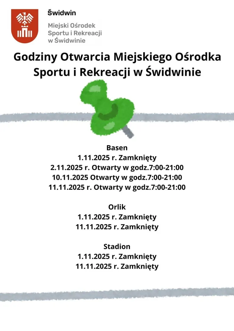 Zmiany godzin otwarcia w dni świąteczne